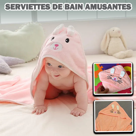 Cadeaux Personnalisés pour bébé : Serviettes de Bain Douces